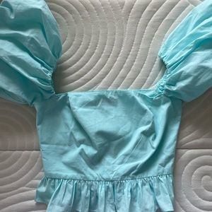 Zara Blue puff sleeve top